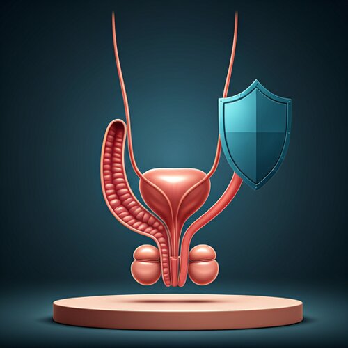 Illustration of a man taking control of prostate health